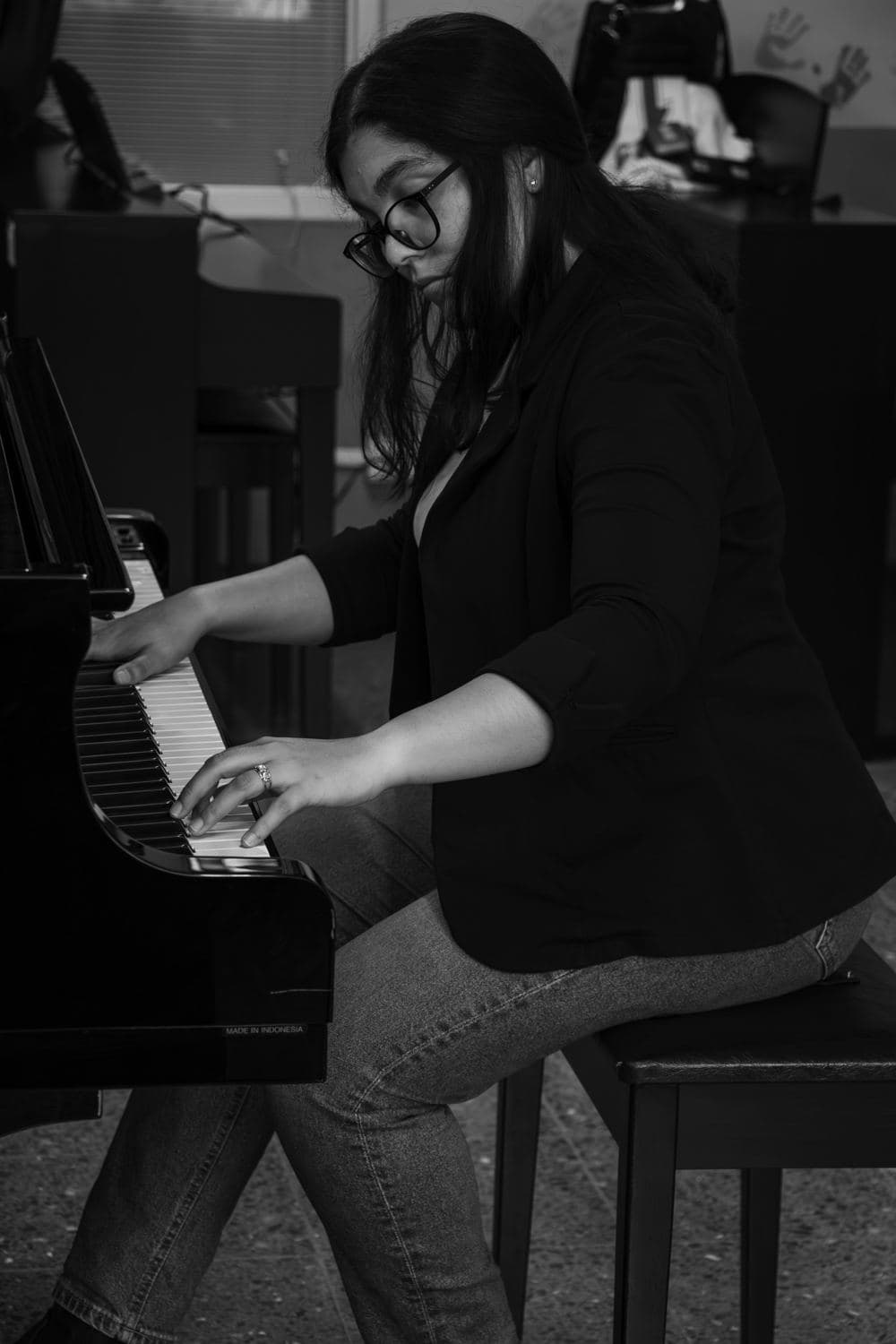 Virginia en un ensayo del Coro Sinfónico Nacional